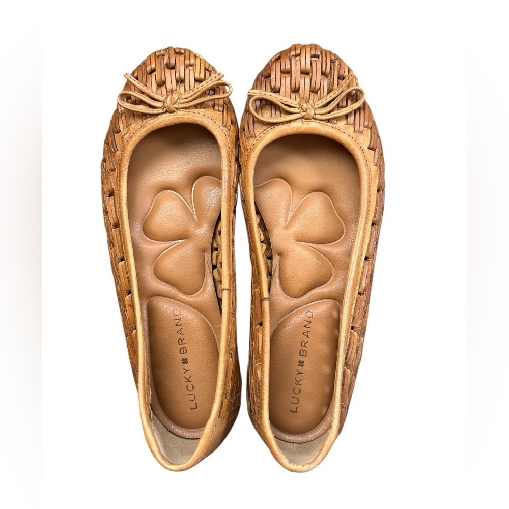 Lucky Brand Mogeni Woven Ballet Tan Flats Woman Sz 6